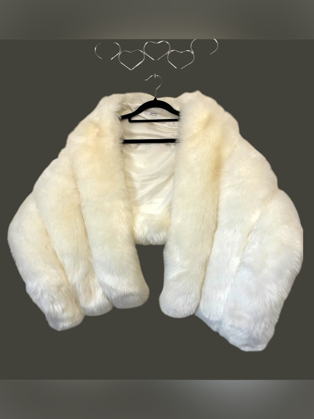 Omen Ivory Faux Fur Shawl Wrap - Unbranded Elegant Evening Wrap